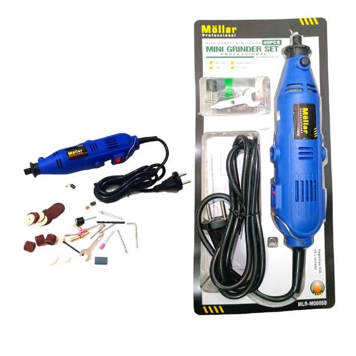 READY Gerinda Mini Listrik Bor Tuner Set 40 Aksesoris Alat Porting Cuting Poles Amplas Lengkap
