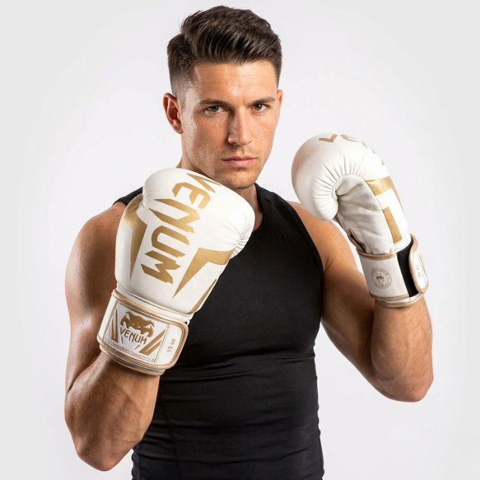 Sarung tinju Venum boxing glove Elite White Gold Original