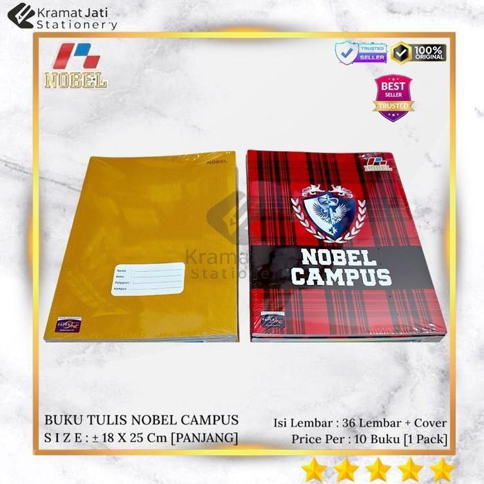 [1 Pack] Nobel Campus 36 Lembar Buku Tulis Boxy Panjang / Buku Tulis Besar Isi 10 Buku