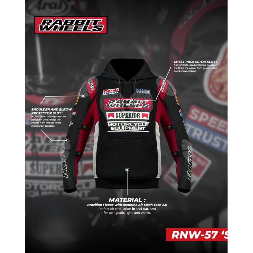 ORIGINAL JARVIS 2.0 HOODIE RABBIT AND WHEELS (PROTECTOR) - Jaket RNW Jacket Rabbit READY STOCK