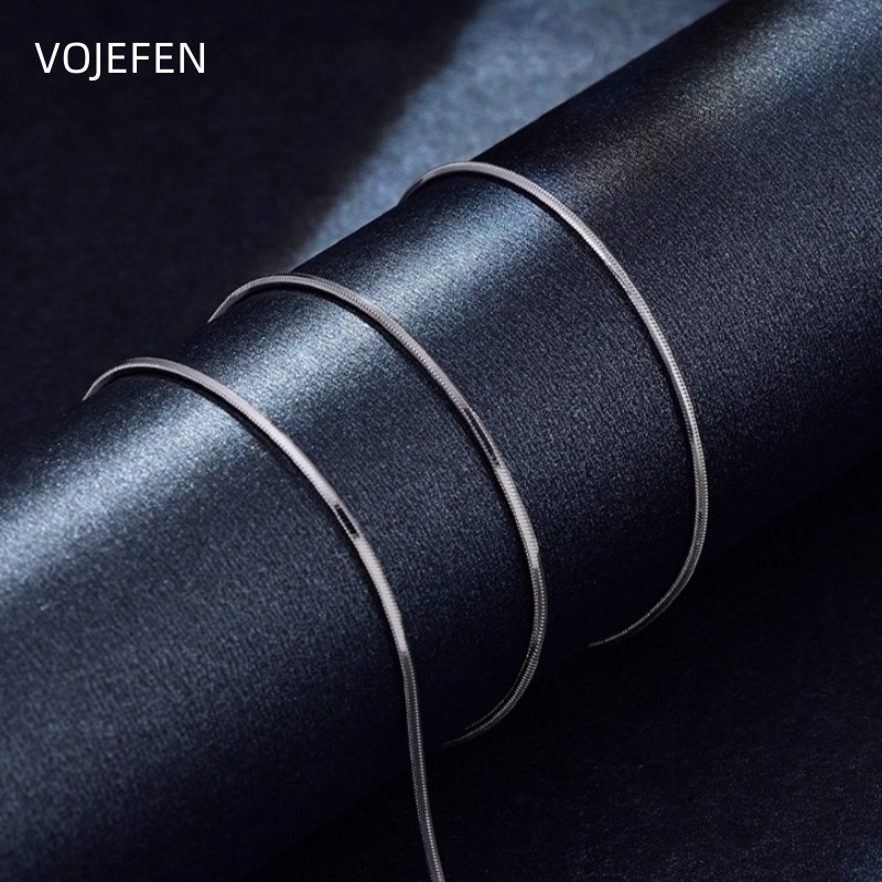 VOJEFEN Pt950 Snake Necklace Jewelry Platinum Necklace Real PT950 Chain Women Neck Chains Luxury