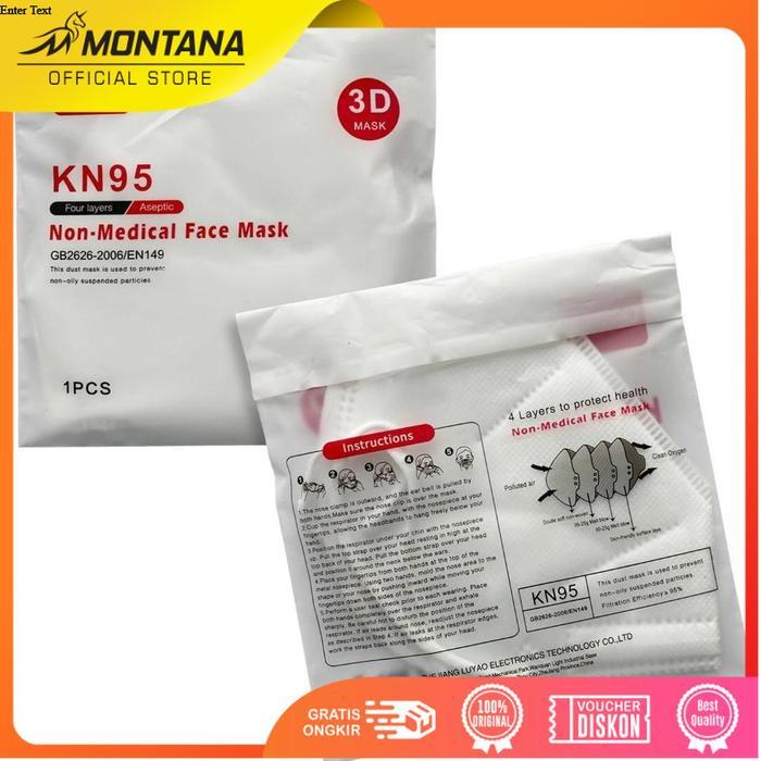 MONTANA Masker KN95 / Masker Medis / Seperti 3M N95 Ready (Per Box Isi 20 Pcs) Masker KF94