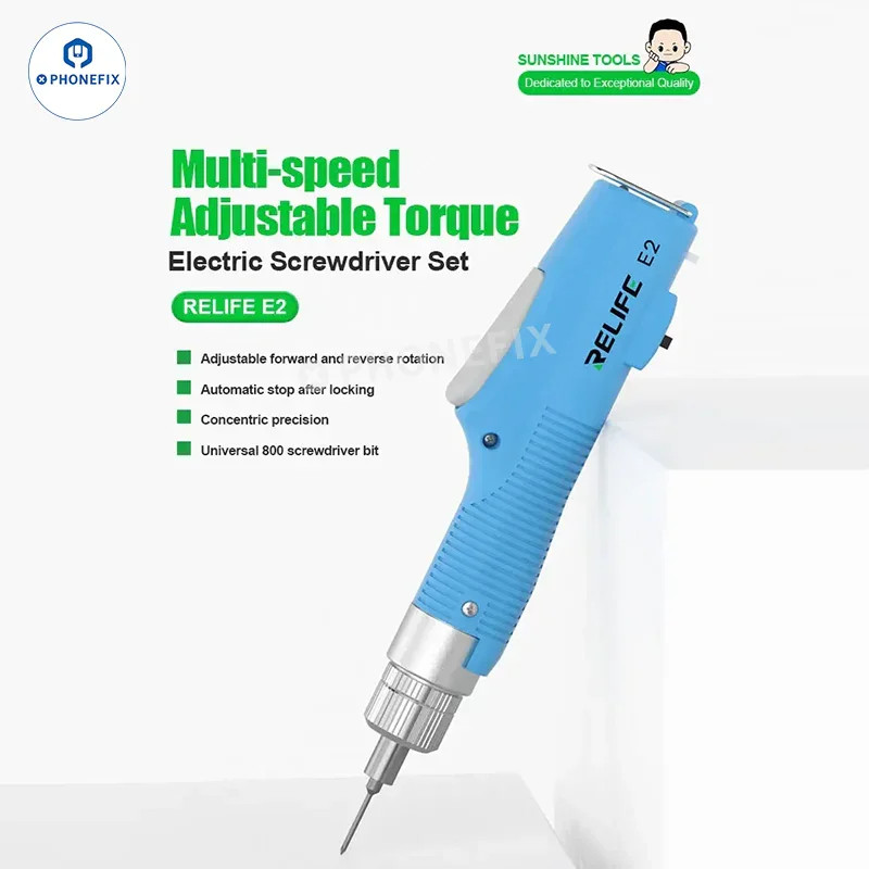 RELIFE E2 Adjustable Torque Eletri Sreriver Set with T01 Storage Box 850 RPM for Mobile Phone