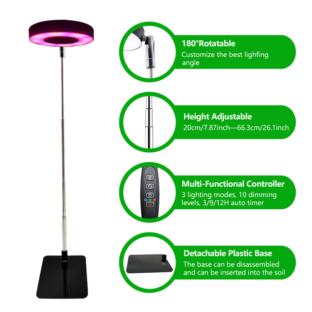 Tlor full spetrum LED houseplant growth Light 3912 Timing height adjustable dimming growth light
