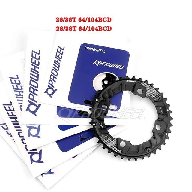 Ready Chainring Prowheel 32 36T 38T Bcd 104 Bcd Double Chainring Sepeda