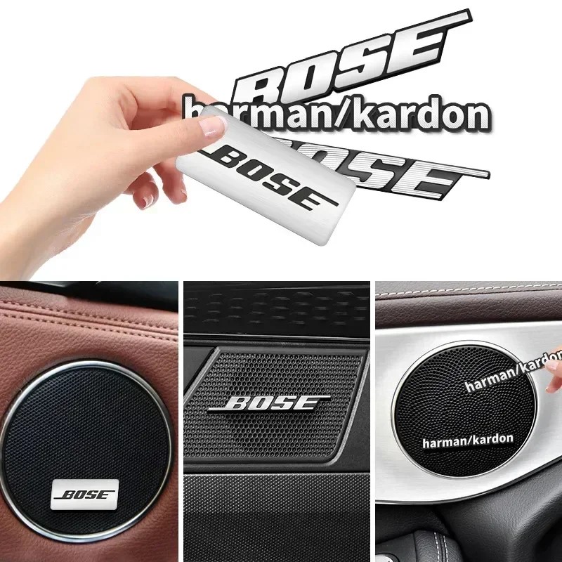 IMPORT Harman Kardon BOSE Badge aluminum 3D car audio stickers For bmw mercedes benz audi mitsubishi