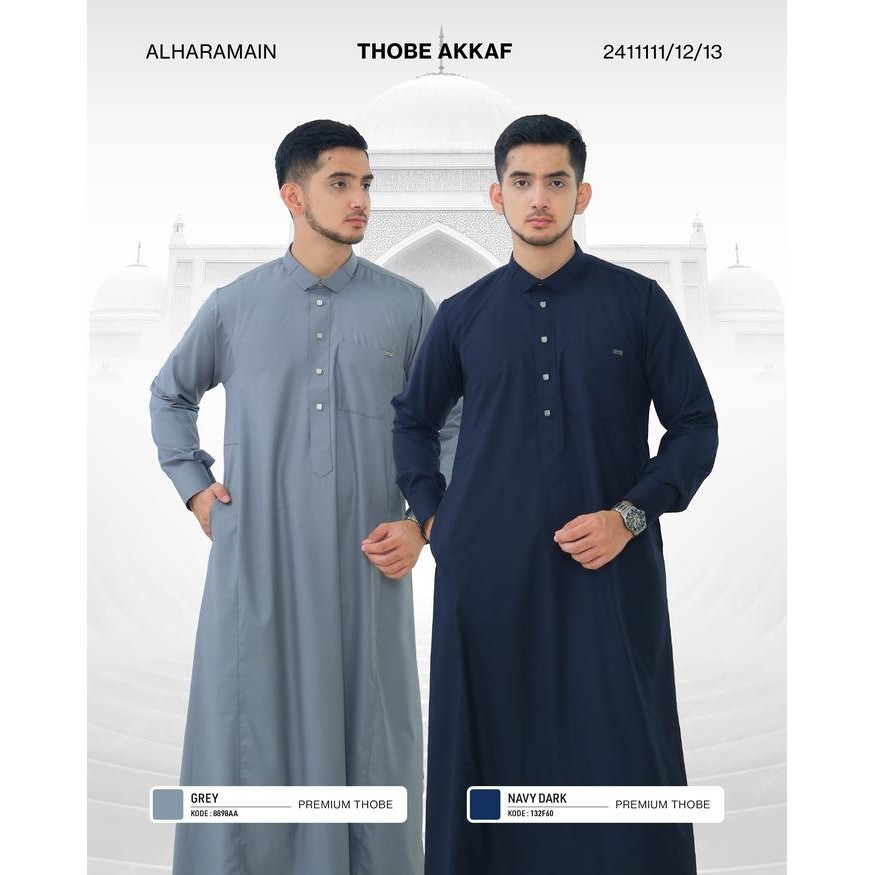 k468 Al Haramain Series Semi Wol Thobe Akkaf Jubah / Gamis Pria Remaja & Dewasa