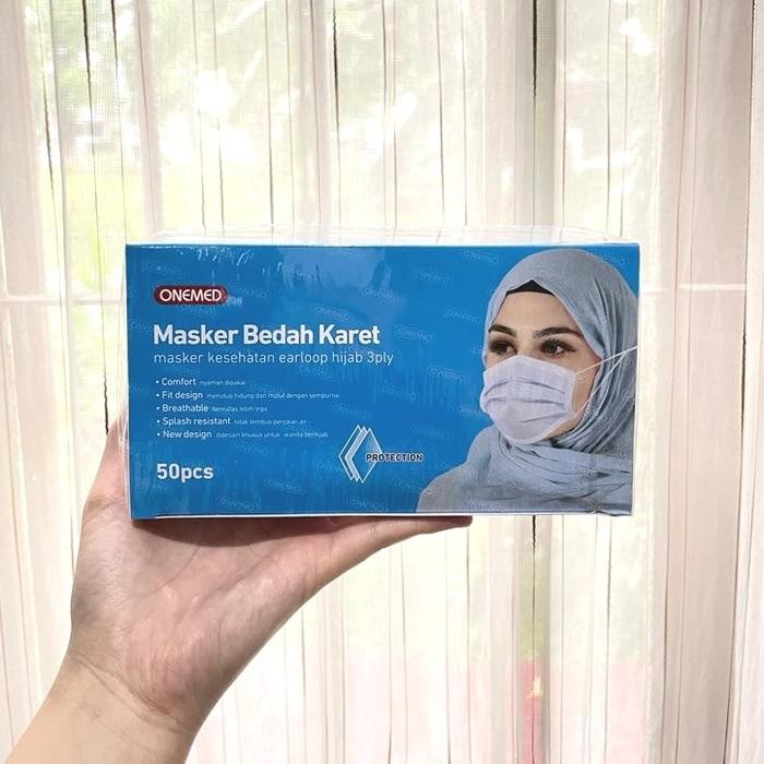 New masker bedah karet hijab Onemed/masker medis hijab Onemed