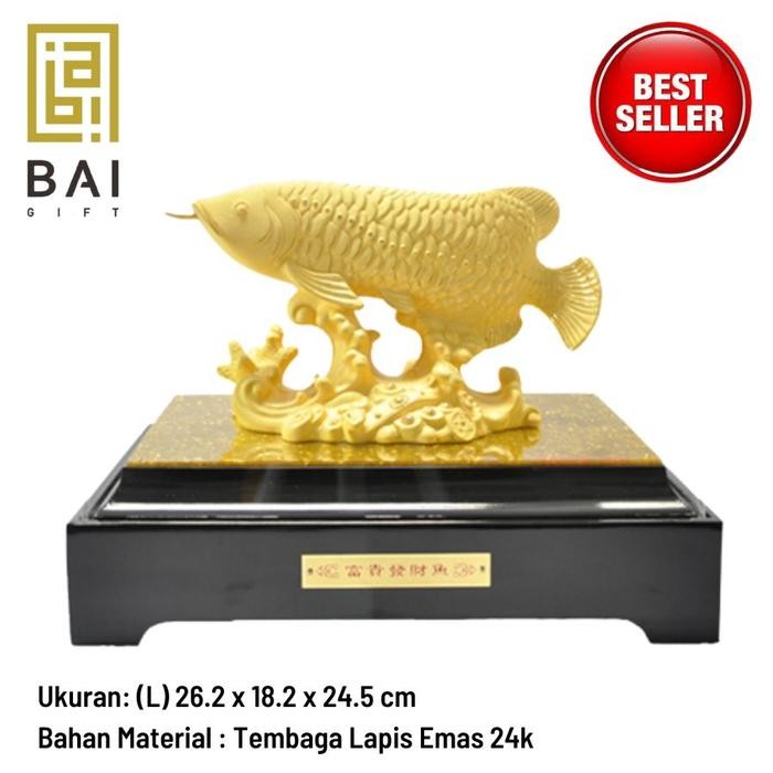 Ready PATUNG IKAN ARWANA EMAS PAJANGAN ARWANA HOKI IKAN ARWANA HIASAN DEKORASI RUMAH