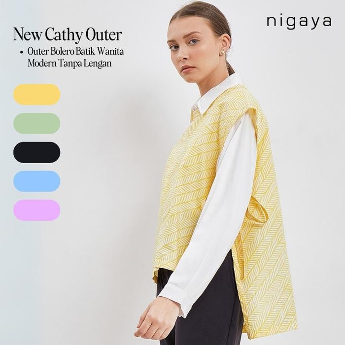 Nigaya - New Cathy Outer - Outer Bolero Batik Wanita Modern Tanpa Lengan