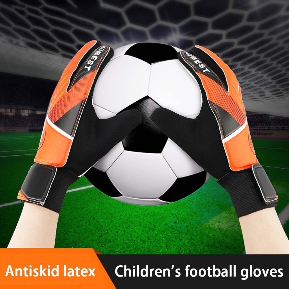 Anti-Slip Children's Goalkeeper Gloves PU Football Gloves Finger Protection Goal Thickened Latex Goa