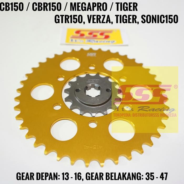 Gearset Sss 415 Gold Sss Cb150 Cb150R Cbr150 Cbr150R Tiger Sonic Gtr Gl Megapro Rantai Gold Sss Hsbt
