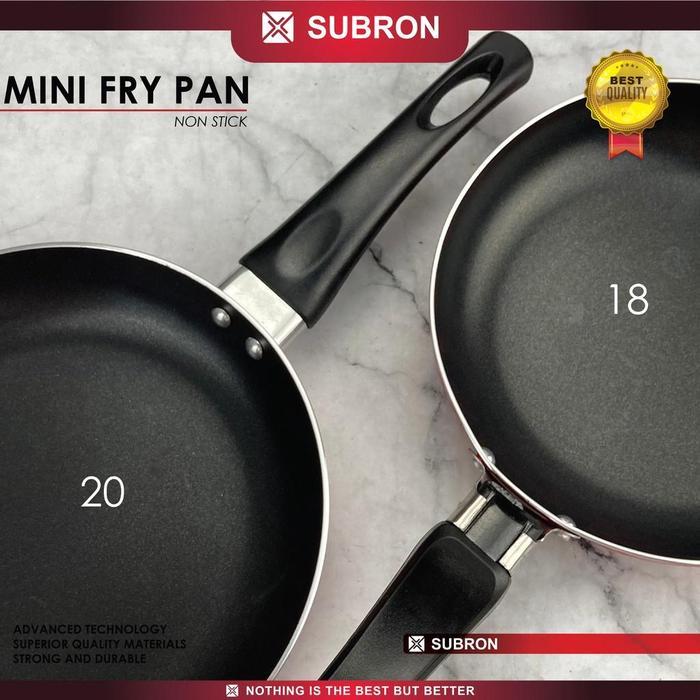 Subron Frying Pan 20Cm Fry Pan Lapis Teflon Non-Stick Anti Lengket Tebal Tanpa Tutup Kitchenware