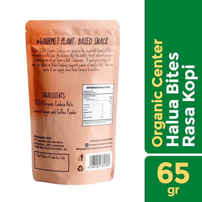 t8nr- Organic Center - Halua Coffee 65Gr - Cemilan Diet - Kacang Mete