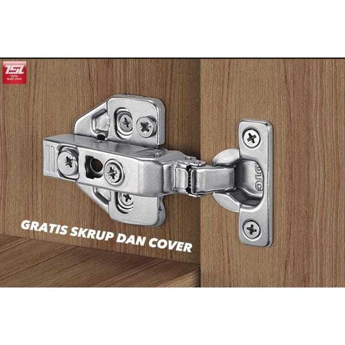 TUTU Satu Set Engsel Pintu Slow Closed/Slow Motion/Engsel Lemari SH-ABC/ DTC GRATIS SCRUB Engsel