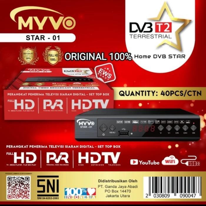 MYVO STAR-01 SET TOP BOX STB PENANGKAP SIARAN TV DIGITAL BISA YOUTUBE