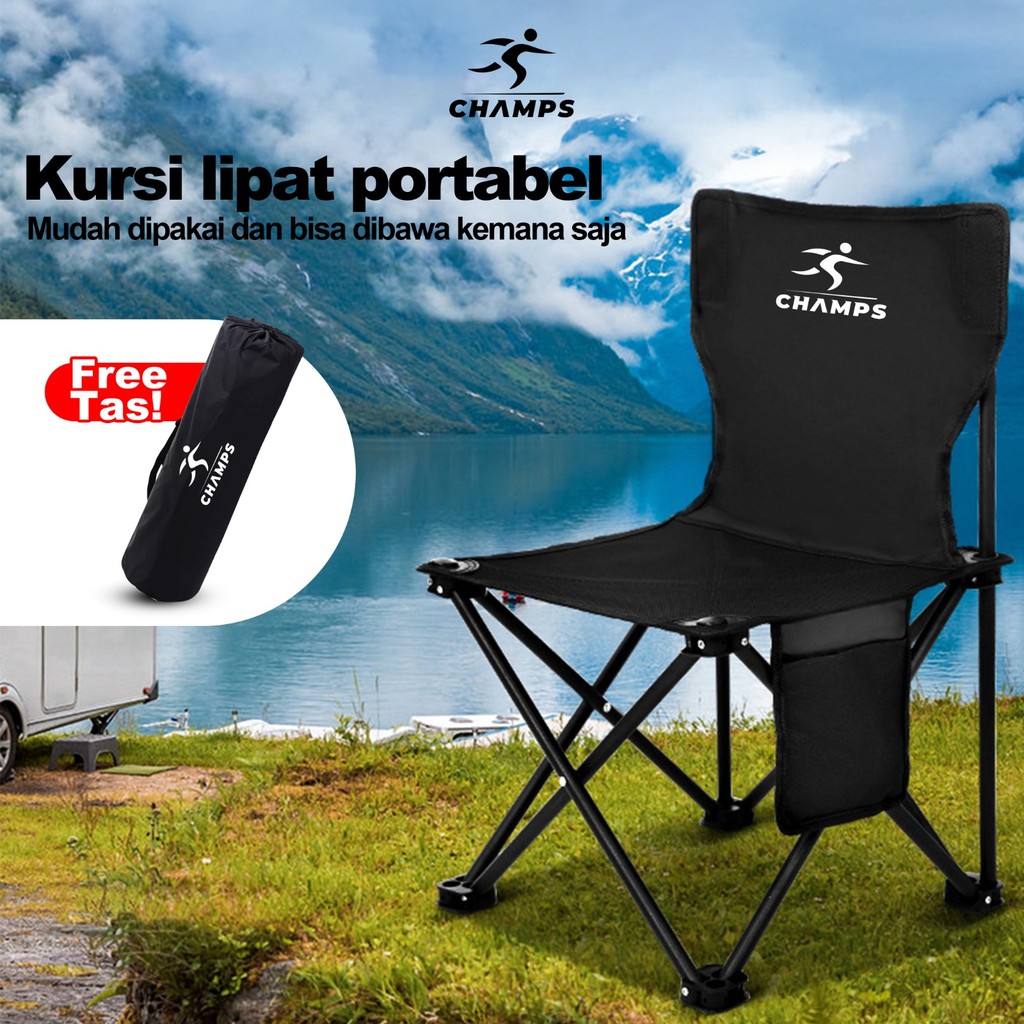 CHAMPS Kursi Lipat Camping Dewasa Kursi Camping Kursi Gunung Kursi Lipat Mini Kursi Lipat Outdoor