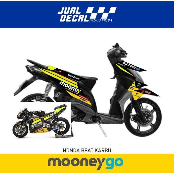 STIKER BEAT KARBU VARIASI MOONEY VR-46 STRIPING MOTOR HONDA 2008 2010