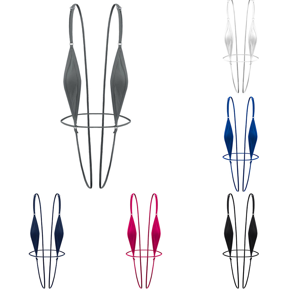 Women Sexy Backless Bodysuit Bikini Lingerie Swimwear V-String Thong Sling Swimsuits For Summer