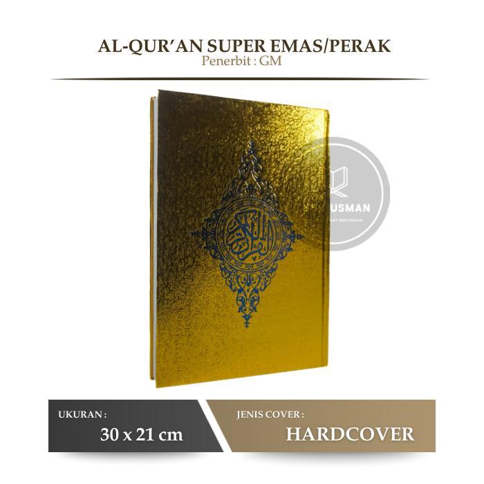 Sedia ALQURAN COVER EMAS GM (A4) TANPA TERJEMAH I KERTAS HVS I ORIGINAL Quran
