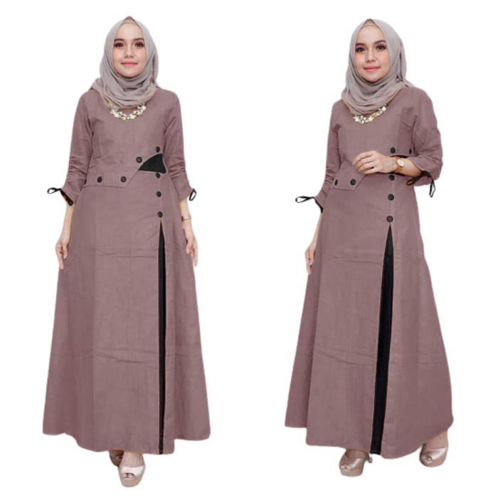 PIK - Maxi Salvia Jumbo L XL XXL 3XL Maxi Wanita Gamis Muslim Dress Wanita Dewasa