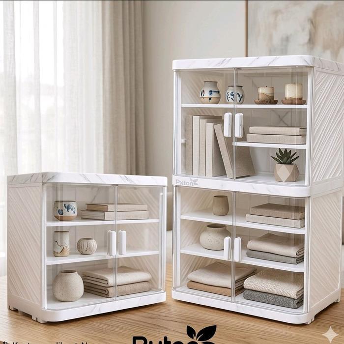 Pxton Vellora Pxton Food Cabinet Susun 3 & 6 Rak Saji Penyimpanan Makanan Tudung Multifungsi Bahan
