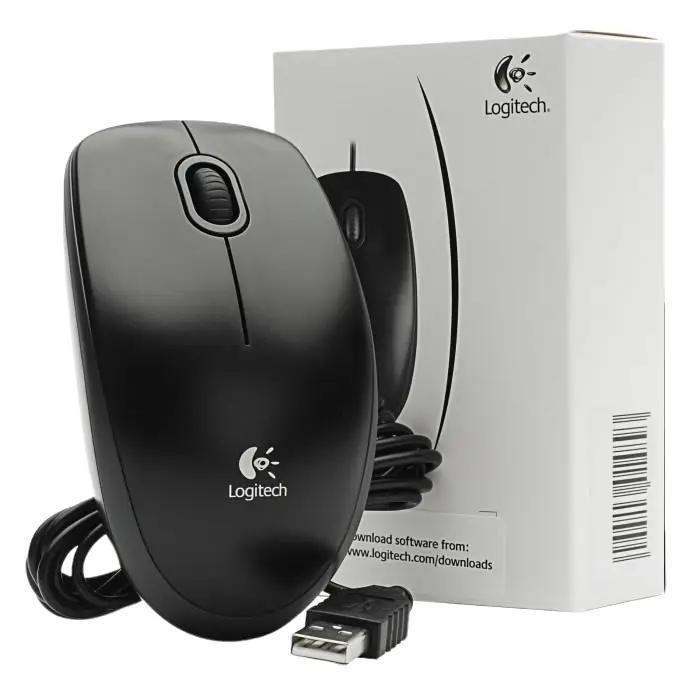 Ada Stok Mouse Logitech Standard (B-100) Mouse Kabel Komputer
