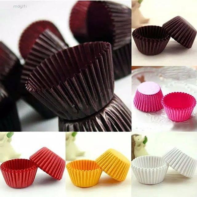 300Pcs Cup Kertas Kecil Coklat Praline
