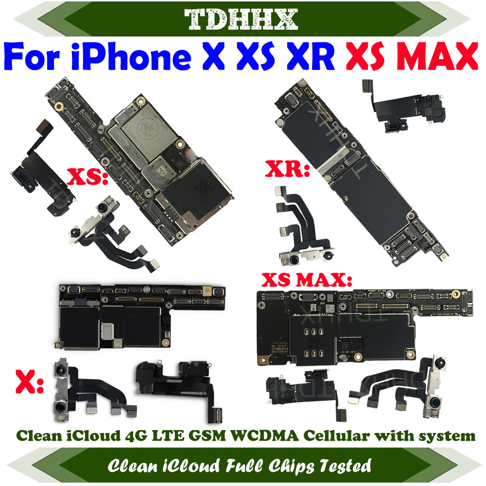 Fully Tested Working Mainboard For iPhone X XR XS/ XS Max With Face ID 64g/256g Cleaned iCloud And