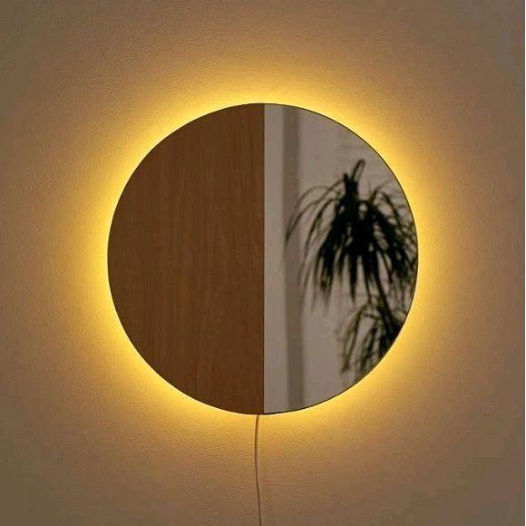 Cermin LED aesthetic cermin bulat gantung tempel Dinding D35 cermin gantung wastafel Kaca industrial
