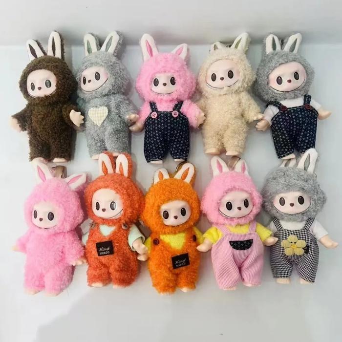 HOT SALE LABUBU 17CM THE MONSTER BONEKA SEALED EXCITING MACARON MYSTERY BOX VYNIL FACE KEYCHAIN