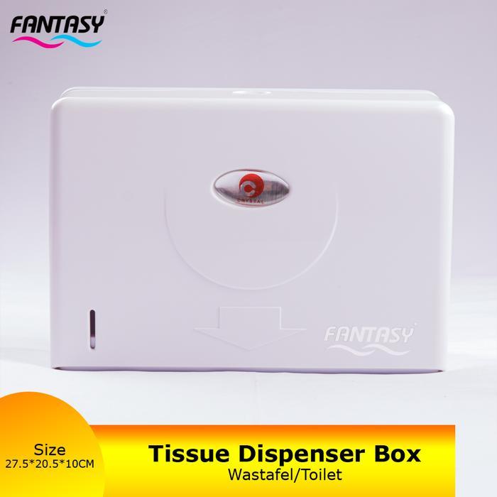 Fantasy Crystal 27x10x20 cm Dispenser Tisu Lipat - Putih Tissue Holder Tempat Tisu Kamar Mandi Wadah