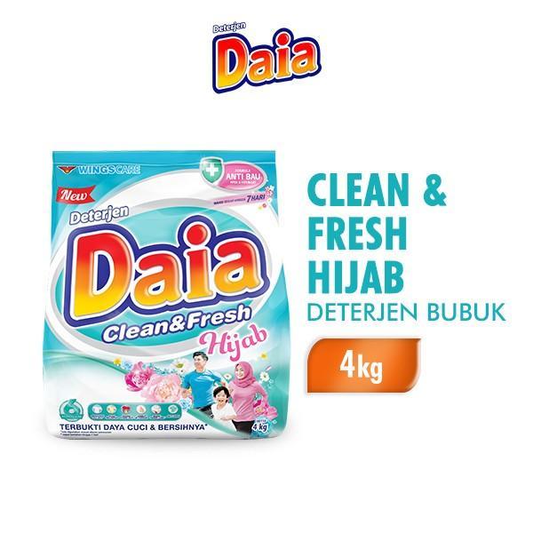 Daia Deterjen + Softener kemasan Jumbo 4kg Wangi Daia Clean & Fresh Hijab 4 kg