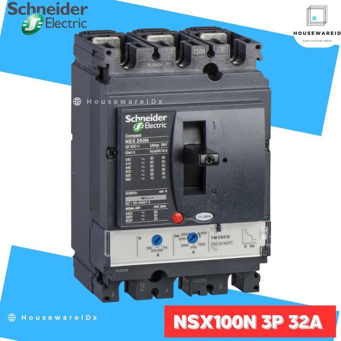 MCCB 3 PHASE 32 AMPERE SCHNEIDER LV429845 ORIGINAL / MCCB 3P 32A 50KA NSX100N / BREAKER 3 POLE 32A