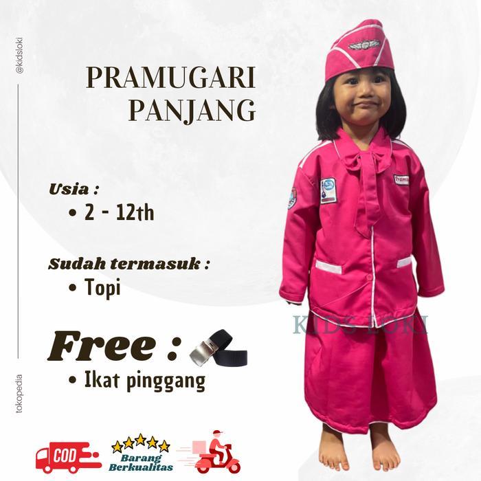 Seragam Pramugari Anak Perempuan Lengan Panjang Baju Profesi Anak Usia 34 Tahun