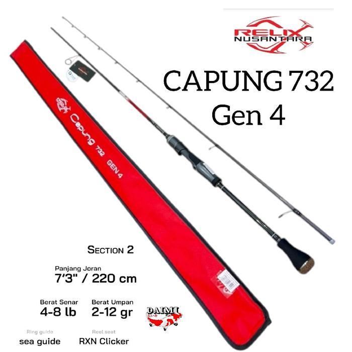 Terlaris Joran Capung 732 Gen 4 Sp 4-8Lb 220Cm Relix Nusantara Joran Pancing