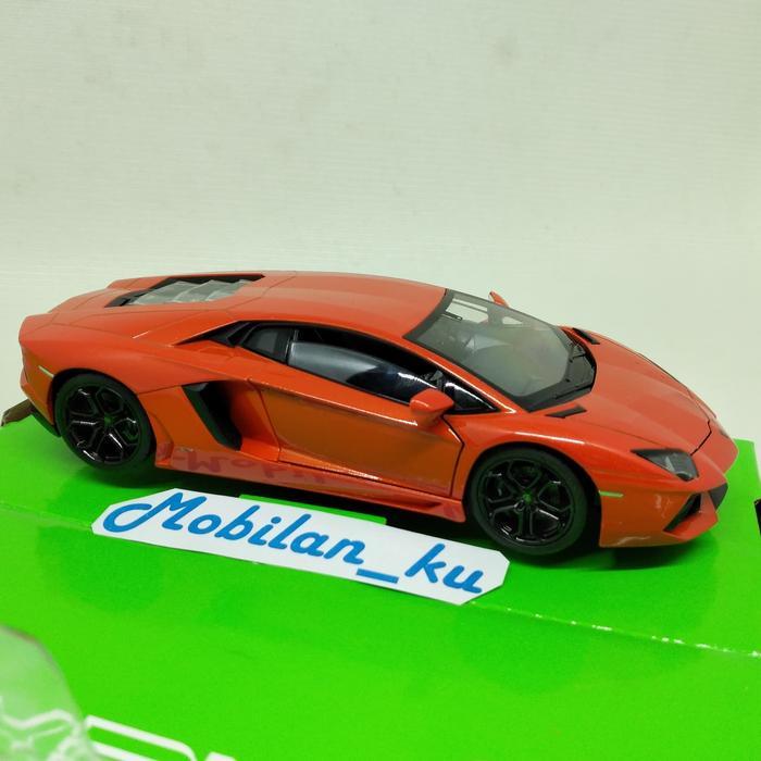 Diecast Lamborghini Aventador LP700-4 Welly Nex 1:24 Kuning Mainan Mobil Anak