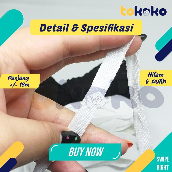 NEW Tali Guling Veterban 1 cm Hitam dan Putih panjang 18 meter Tali seprei piterban Aksesoris