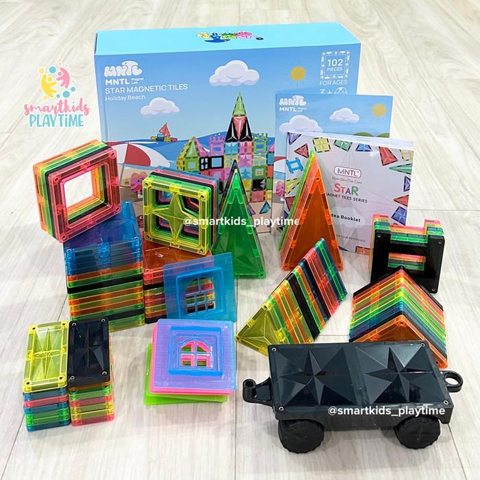 MNTL Magnetic Tiles 102 Pcs Star Magnet Mainan Edukasi Anak