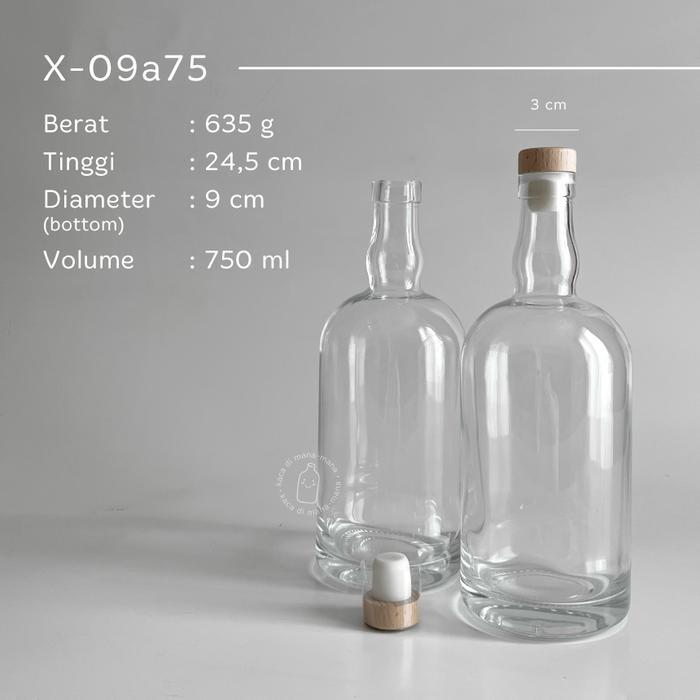 Botol Kaca Seri Chivas Liquor Bottle - Botol Kaca Liquor Seri Chivas - Tutup Cork