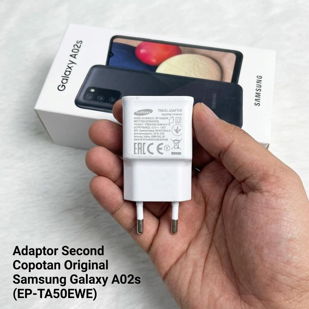 Adaptor Charger Samsung EP-TA50EWE Ori Second Original 5V 1.55A Galaxy A02s Charger Samsung Bekas Ke