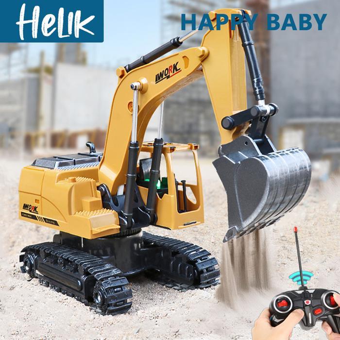 Miniso Toys - Ekskavator Remote Control Rc Excavator Beko Remot 6 Channel Skala 1:24 Bahan Paduan