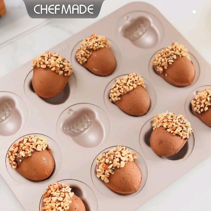 Eltamart Chefmade Wk10106 Acorn Shape Cake Pan 12 Cup Loyang Kue Biji Ek Anti Lengket Non Stick