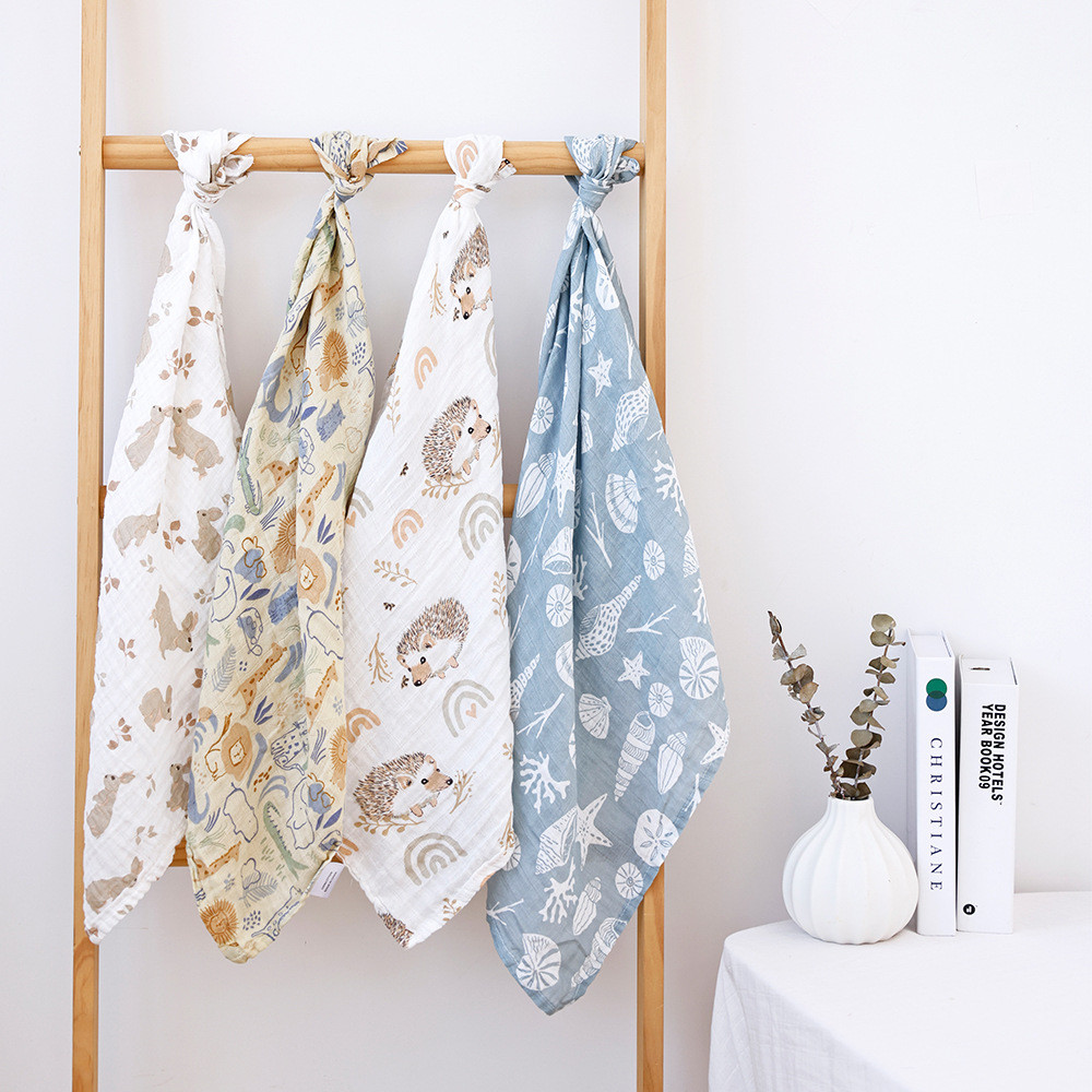 100% Cotton Muslin Swaddles Wrap Burpy Towel Scraf Bibs Muslin Baby Blankets Newborn Diaper Pielucha