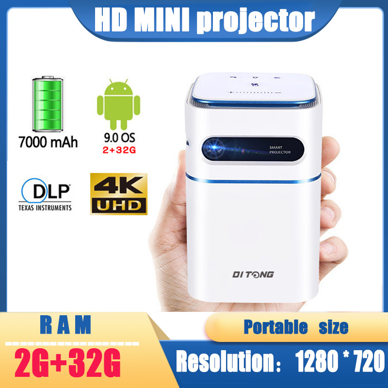 MiNi Smart Android Projector DLP LED Bluetooth Portable Full HD WIFI