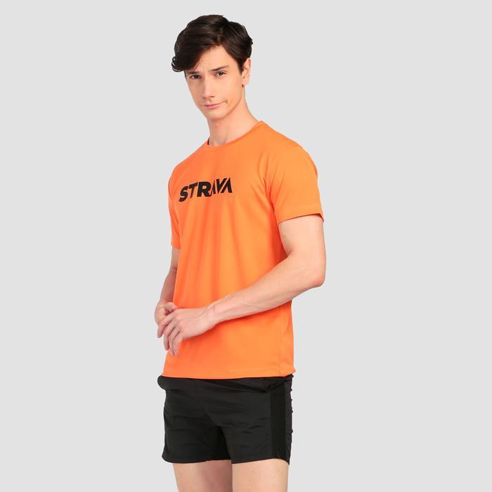 Strava Jersey Running Jersey Lari Kaos Running & Gym Dryfit - Orange