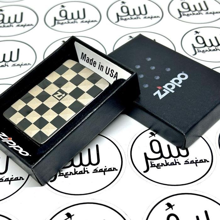 PROMO ZippoHitam Catur ChessboardHighPolishInBlackLighterOriginal READY