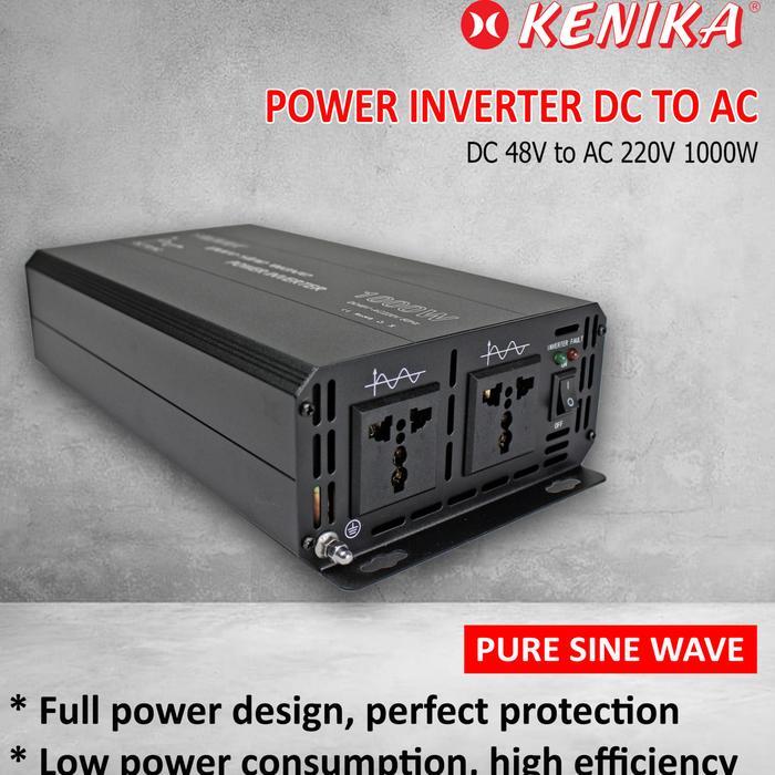 KENIKA POWER INVERTER PURE SINE WAVE DC 48V to 220V AC 1000 W PSW 1000 - 48v