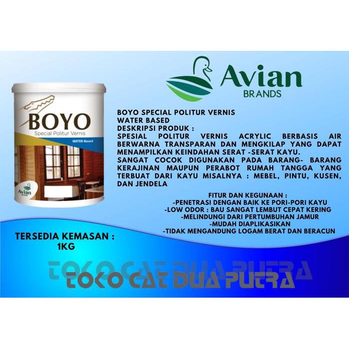 Vernis Politur Boyo 1 Kg Water Based Warna #Gratisongkir