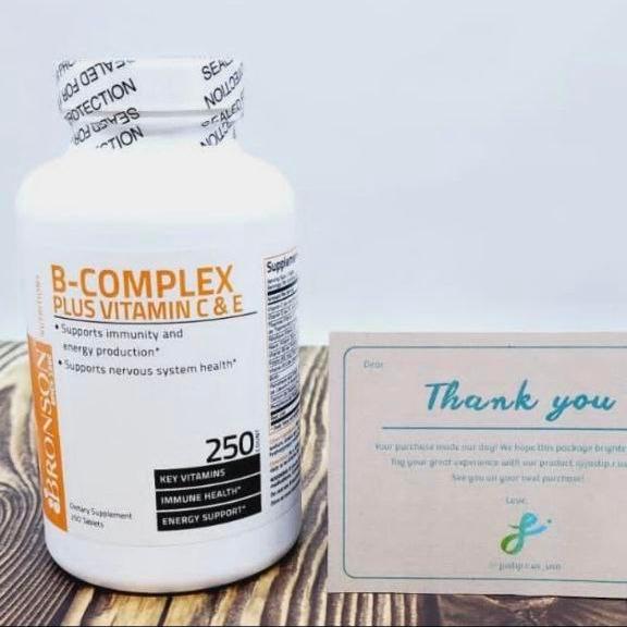 Bronson Vitamin B Complex with Vitamin C & E, 250 tablets